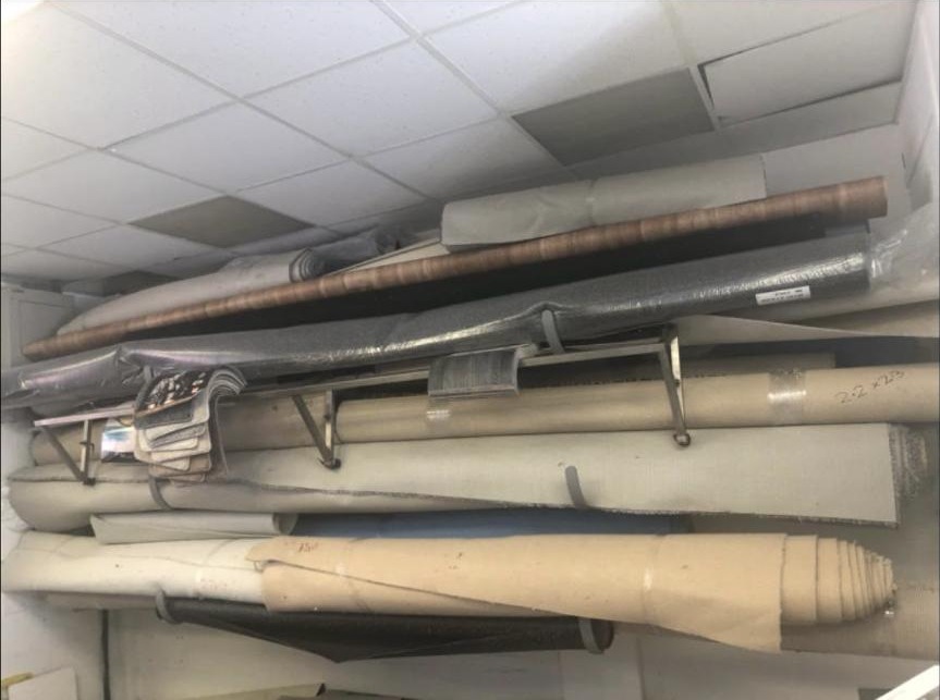 Carpet on the roll in the shop
