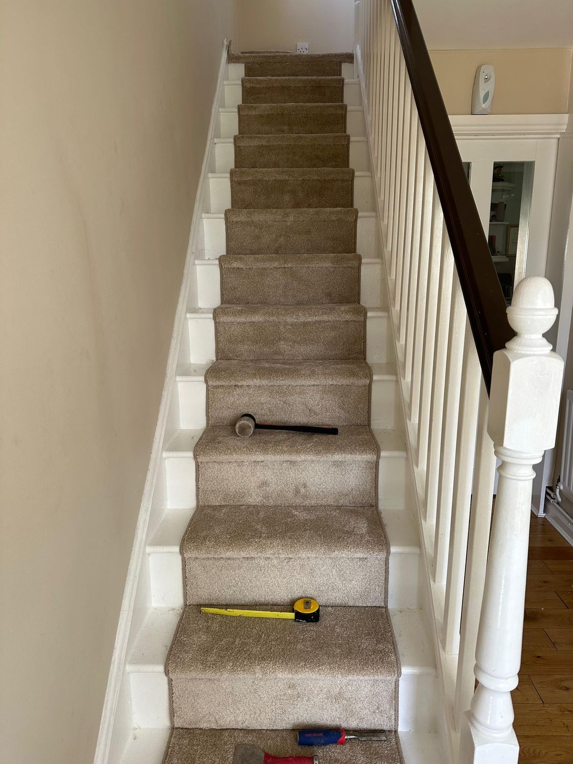 New carpet fitted to a staircase