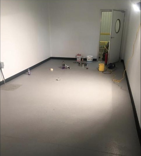 Slip resistant safety flooring, fitted and sealed